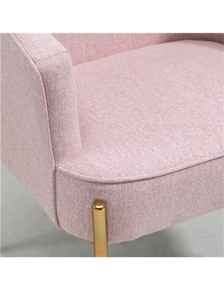 HOMCOM Accent Chair, Living Room Armchair, Vanity Chair with Gold Plating Metal Legs and Soft Padded Seat for Bedroom and Café,  - pic 160895 | FastDaddyshop