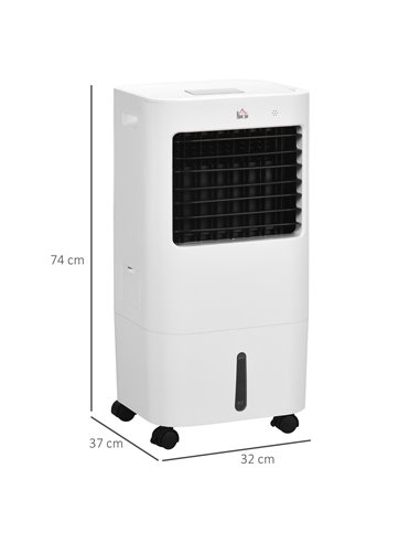 Homcom Air Cooler, Mobile Cooling Fan, Humidifier, Air Conditioner with 15L Water Tank, Oscillation, Remote, Timer