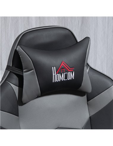 HOMCOM Massage Recliner Chair with Remote, PU Leather Recliner Armchair with Cup Holders and Side Pockets, Racing Style Reclinin