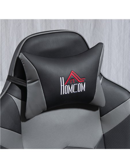 HOMCOM Massage Recliner Chair with Remote, PU Leather Recliner Armchair with Cup Holders and Side Pockets, Racing Style Reclinin - pic 160947 | FastDaddyshop