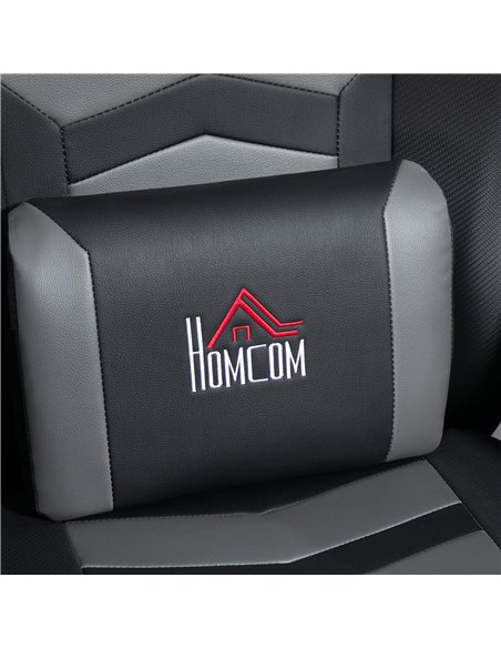 HOMCOM Massage Recliner Chair with Remote, PU Leather Recliner Armchair with Cup Holders and Side Pockets, Racing Style Reclinin - pic 160948 | FastDaddyshop