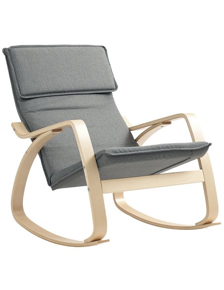 HOMCOM Comfortable Relax Rocking Chair, Upholstered Lounge Chair Recliner with High Back and Headrest for Living Room, Bedroom,  - pic 160977 | FastDaddyshop