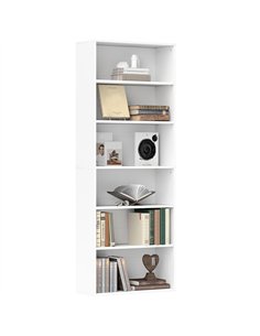 HOMCOM Six Shelf Bookcase - White
