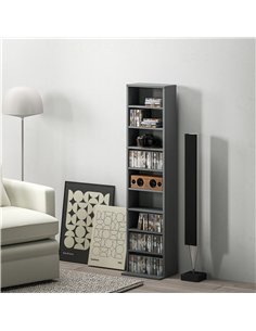 HOMCOM 260 Narrow CD Storage Unit - Grey 2