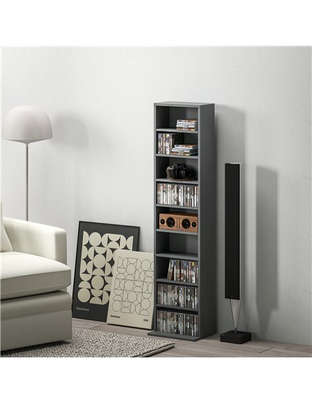 HOMCOM 260 Narrow CD Storage Unit - Grey - pic 161005 | FastDaddyshop