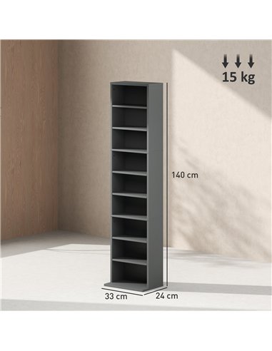 HOMCOM 260 Narrow CD Storage Unit - Grey