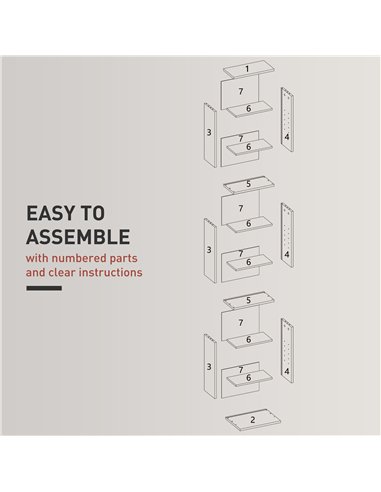 HOMCOM 260 Narrow CD Storage Unit - Grey