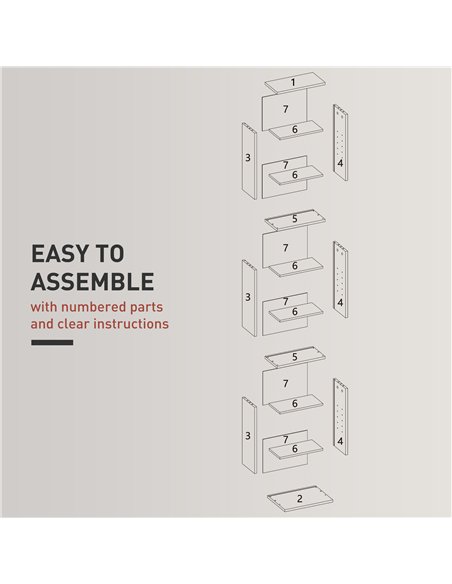 HOMCOM 260 Narrow CD Storage Unit - Grey - pic 161010 | FastDaddyshop