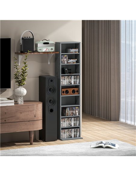 HOMCOM 260 Narrow CD Storage Unit - Grey - pic 161012 | FastDaddyshop