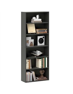 HOMCOM Six Shelf Bookcase - Black