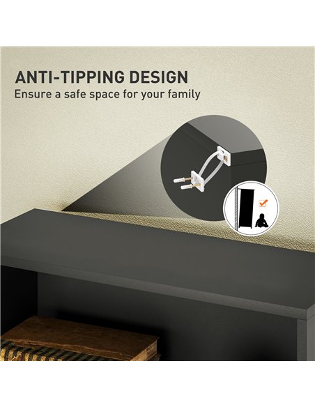 HOMCOM Six Shelf Bookcase - Black - pic 161018 | FastDaddyshop