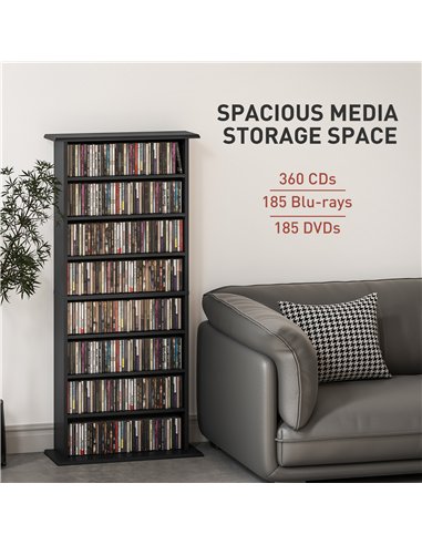 HOMCOM 360 CD Storage Unit - Black