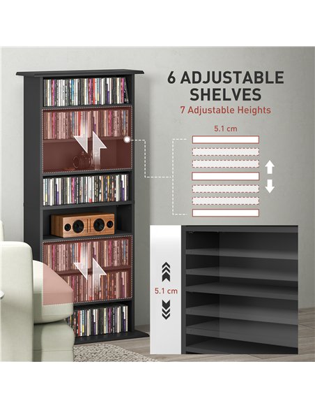 HOMCOM 360 CD Storage Unit - Black - pic 161026 | FastDaddyshop