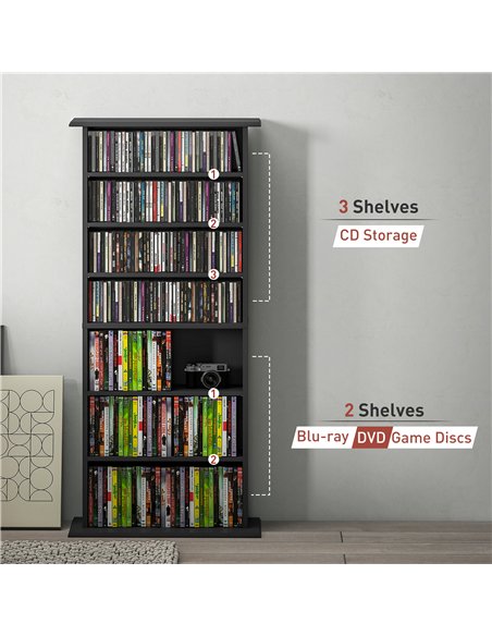 HOMCOM 360 CD Storage Unit - Black - pic 161029 | FastDaddyshop