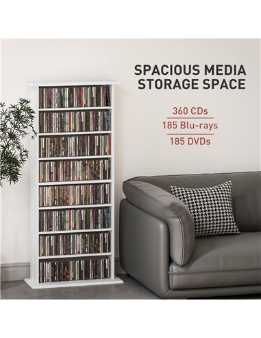 HOMCOM 360 CD Storage Unit - White