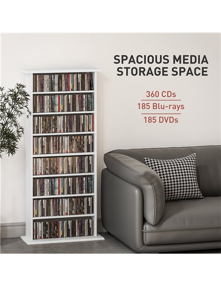 HOMCOM 360 CD Storage Unit - White - pic 161034 | FastDaddyshop