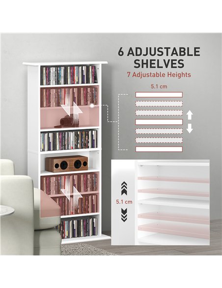 HOMCOM 360 CD Storage Unit - White - pic 161035 | FastDaddyshop