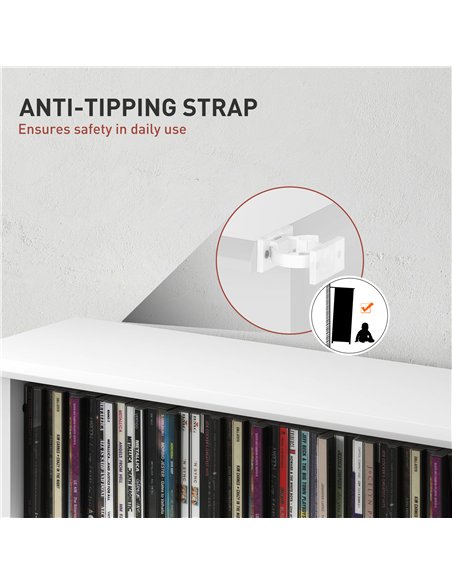 HOMCOM 360 CD Storage Unit - White - pic 161036 | FastDaddyshop