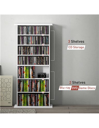 HOMCOM 360 CD Storage Unit - White