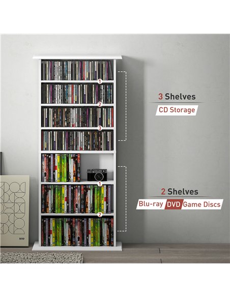 HOMCOM 360 CD Storage Unit - White - pic 161038 | FastDaddyshop