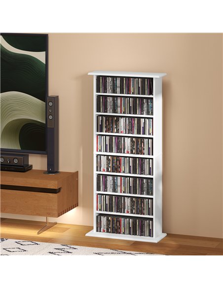 HOMCOM 360 CD Storage Unit - White - pic 161039 | FastDaddyshop