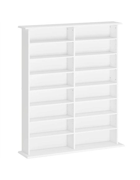 HOMCOM 16-Compartment Media Shelf- White - pic 161049 | FastDaddyshop