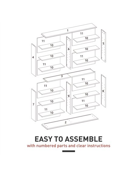 HOMCOM 16-Compartment Media Shelf- White - pic 161055 | FastDaddyshop