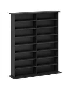 HOMCOM 16-Compartment Media Shelf - Black