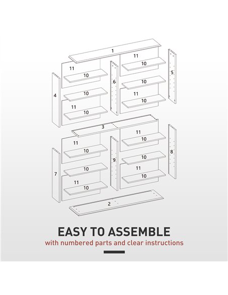 HOMCOM 16-Compartment Media Shelf - Black - pic 161064 | FastDaddyshop