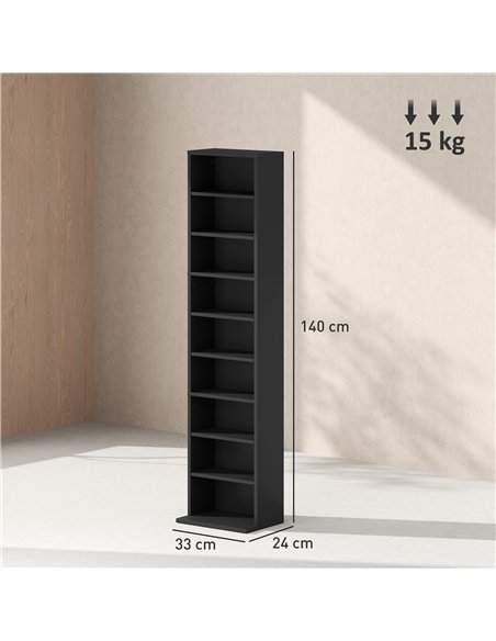 HOMCOM 260 Narrow CD Storage Unit - Black - pic 161069 | FastDaddyshop