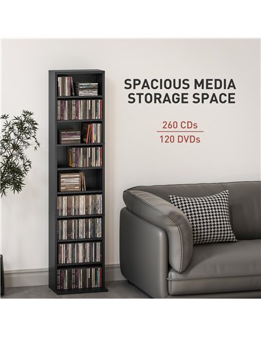 HOMCOM 260 Narrow CD Storage Unit - Black