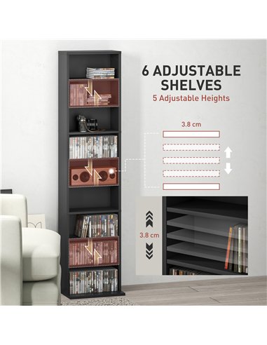 HOMCOM 260 Narrow CD Storage Unit - Black