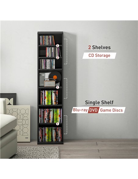 HOMCOM 260 Narrow CD Storage Unit - Black - pic 161074 | FastDaddyshop