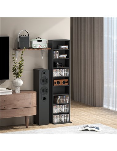 HOMCOM 260 Narrow CD Storage Unit - Black