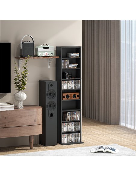 HOMCOM 260 Narrow CD Storage Unit - Black - pic 161075 | FastDaddyshop
