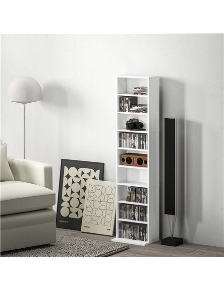 HOMCOM 260 Narrow CD Storage Unit - White - pic 161077 | FastDaddyshop