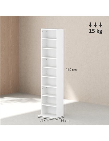HOMCOM 260 Narrow CD Storage Unit - White