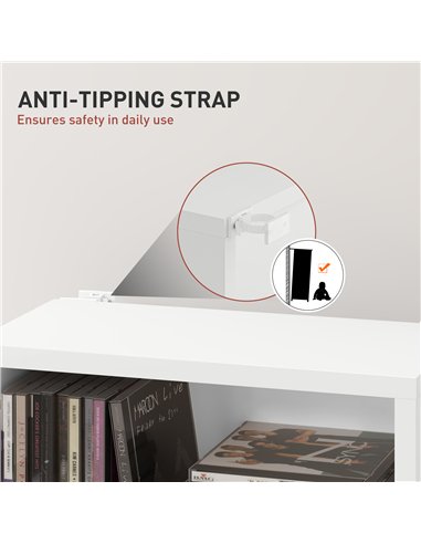 HOMCOM 260 Narrow CD Storage Unit - White