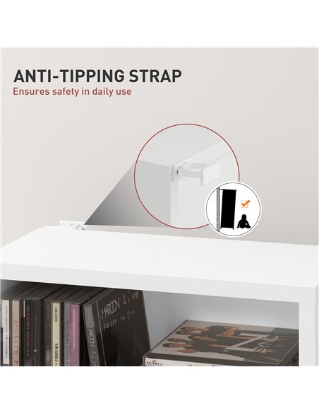 HOMCOM 260 Narrow CD Storage Unit - White - pic 161081 | FastDaddyshop