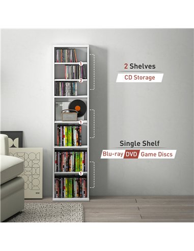 HOMCOM 260 Narrow CD Storage Unit - White