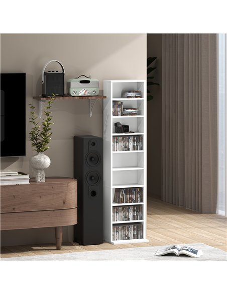 HOMCOM 260 Narrow CD Storage Unit - White - pic 161084 | FastDaddyshop