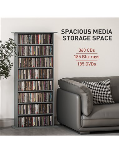 HOMCOM 360 CD Storage Unit - Grey
