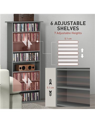 HOMCOM 360 CD Storage Unit - Grey