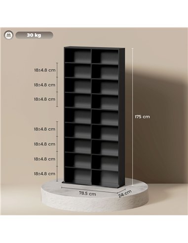 HOMCOM 640 CD Storage Tower - Black