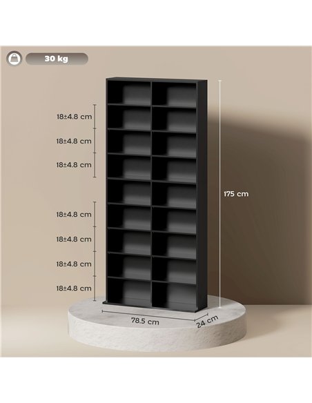 HOMCOM 640 CD Storage Tower - Black - pic 161096 | FastDaddyshop