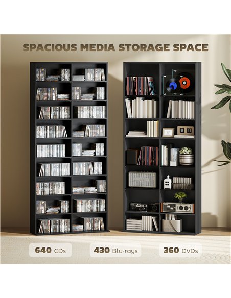 HOMCOM 640 CD Storage Tower - Black - pic 161097 | FastDaddyshop