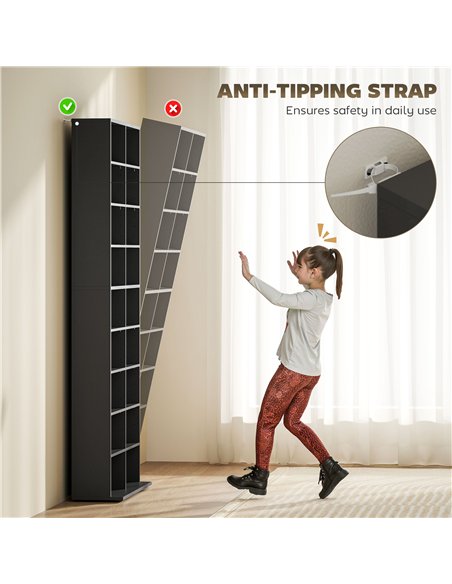 HOMCOM 640 CD Storage Tower - Black - pic 161099 | FastDaddyshop