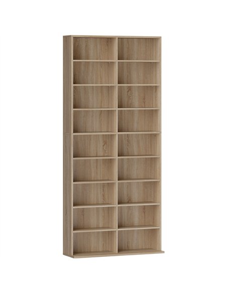 HOMCOM 640 CD Storage Tower - Nature Wood Finish - pic 161103 | FastDaddyshop