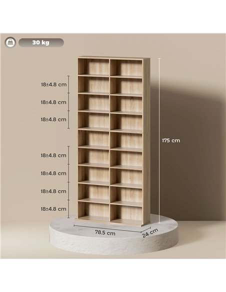 HOMCOM 640 CD Storage Tower - Nature Wood Finish - pic 161105 | FastDaddyshop