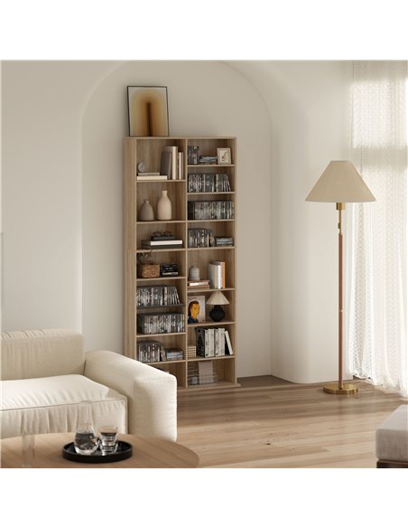HOMCOM 640 CD Storage Tower - Nature Wood Finish - pic 161110 | FastDaddyshop